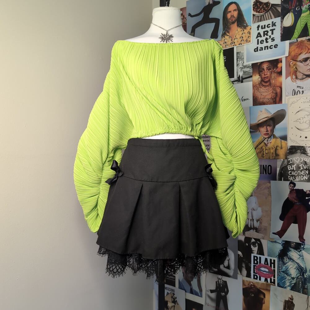 Neon Green Whimsy Summer Top